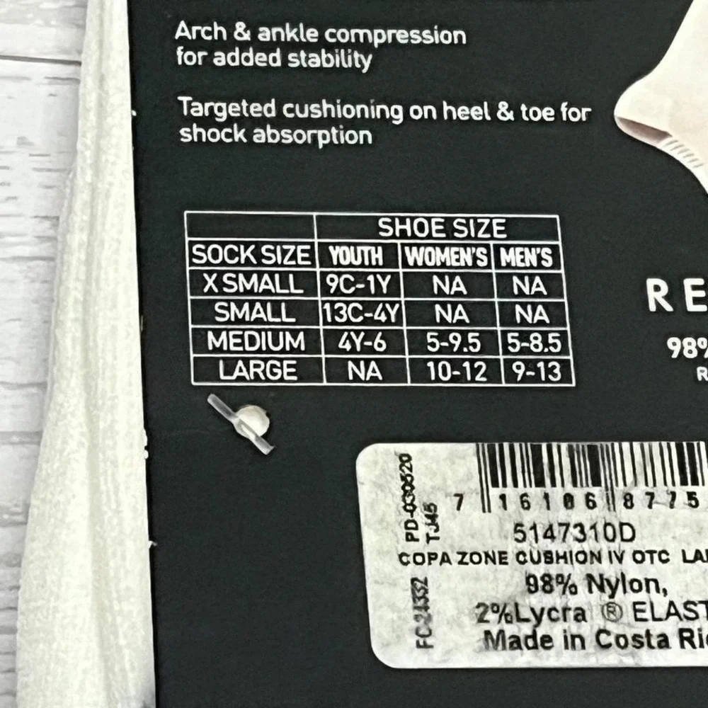 Adidas Copa Zone Cushion IV OTC Soccer Socks White Grey 5147310D Mens Large